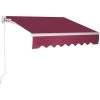 COSTWAY Store Banne Rétractable 3 X 2,5M Avec Tissu Résistant Aux UV Et à L'Eau, Cadre En Aluminium Pour Terrasse,Balcon Vin Rouge -Pergola Soldes 18154321 1