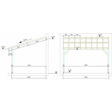 JARDINATOIRE Toit De Terrasse |4x3| - Pente 30% - Bois Massif - Durable |Sans La Visserie Et Sans Les Pieds De Poteaux 7 JARDINATOIRE Toit De Terrasse |4x3| - Pente 30% - Bois Massif - Durable |Sans La Visserie Et Sans Les Pieds De Poteaux – Image 5