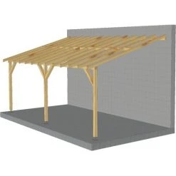 JARDINATOIRE Toit De Terrasse |6x3| - Pente 30% - Bois Massif - Durable |Sans La Visserie Et Sans Les Pieds De Poteaux