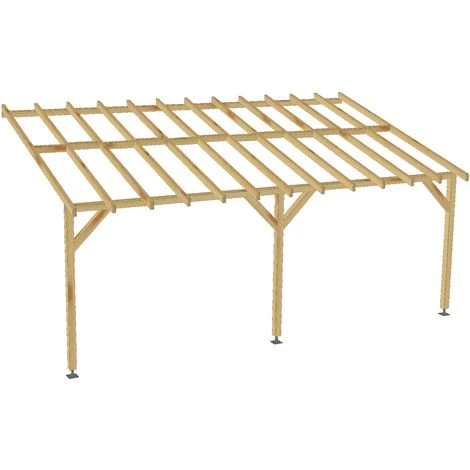 JARDINATOIRE Toit De Terrasse |6x3| - Pente 30% - Bois Massif - Durable |Sans La Visserie Et Sans Les Pieds De Poteaux 4 JARDINATOIRE Toit De Terrasse |6x3| - Pente 30% - Bois Massif - Durable |Sans La Visserie Et Sans Les Pieds De Poteaux – Image 2