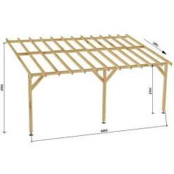 JARDINATOIRE Toit De Terrasse |6x3| - Pente 30% - Bois Massif - Durable |Sans La Visserie Et Sans Les Pieds De Poteaux 10 JARDINATOIRE Toit De Terrasse |6x3| - Pente 30% - Bois Massif - Durable |Sans La Visserie Et Sans Les Pieds De Poteaux -Pergola Soldes 18177256 4