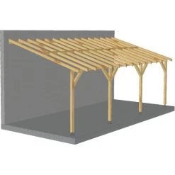 JARDINATOIRE Toit De Terrasse |7x3| - Pente 30% - Bois Massif - Durable |Sans La Visserie Et Sans Les Pieds De Poteaux