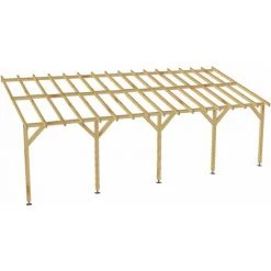 JARDINATOIRE Toit De Terrasse |8x3| - Pente 30% - Bois Massif - Durable |+ Vis & Pieds De Poteaux Réglables 8 JARDINATOIRE Toit De Terrasse |8x3| - Pente 30% - Bois Massif - Durable |+ Vis & Pieds De Poteaux Réglables -Pergola Soldes 18177264 2