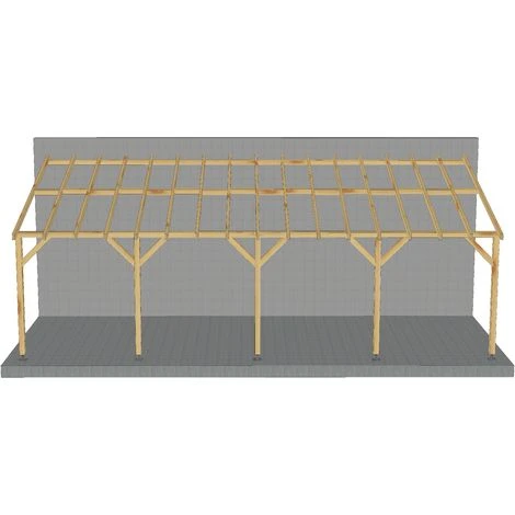 JARDINATOIRE Toit De Terrasse |8x3| - Pente 30% - Bois Massif - Durable |+ Vis & Pieds De Poteaux Réglables 6 JARDINATOIRE Toit De Terrasse |8x3| - Pente 30% - Bois Massif - Durable |+ Vis & Pieds De Poteaux Réglables – Image 4