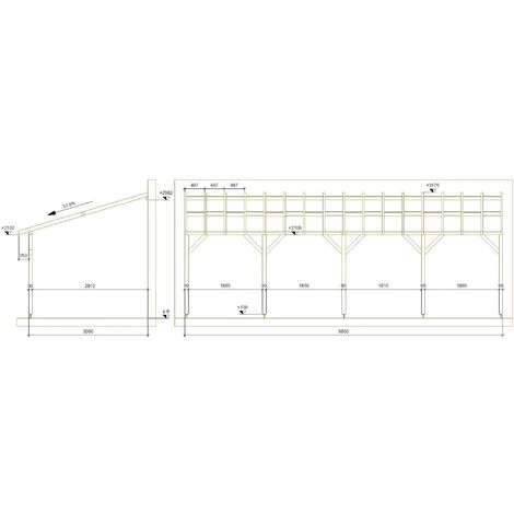 JARDINATOIRE Toit De Terrasse |8x3| - Pente 30% - Bois Massif - Durable |+ Vis & Pieds De Poteaux Réglables 7 JARDINATOIRE Toit De Terrasse |8x3| - Pente 30% - Bois Massif - Durable |+ Vis & Pieds De Poteaux Réglables – Image 5