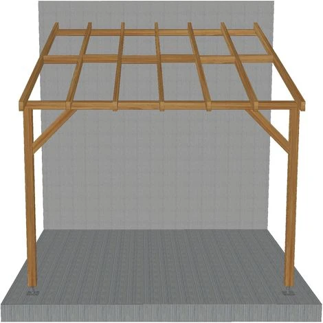 JARDINATOIRE Toit De Terrasse |3x3| - Pente 30% - Bois Massif Traité CL3 Marron - Durable |Sans La Visserie Et Sans Les Pieds De Poteaux 6 JARDINATOIRE Toit De Terrasse |3x3| - Pente 30% - Bois Massif Traité CL3 Marron - Durable |Sans La Visserie Et Sans Les Pieds De Poteaux – Image 4