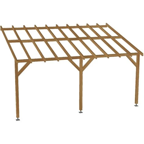 JARDINATOIRE Toit De Terrasse |5x3| - Pente 30% - Bois Massif Traité CL3 Marron - Durable |Sans La Visserie Et Sans Les Pieds De Poteaux 4 JARDINATOIRE Toit De Terrasse |5x3| - Pente 30% - Bois Massif Traité CL3 Marron - Durable |Sans La Visserie Et Sans Les Pieds De Poteaux – Image 2