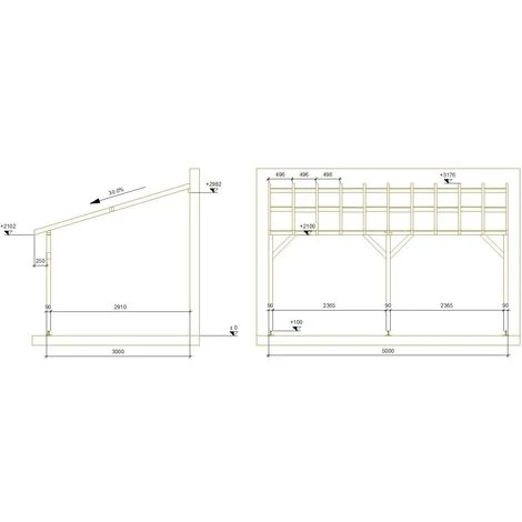 JARDINATOIRE Toit De Terrasse |5x3| - Pente 30% - Bois Massif Traité CL3 Marron - Durable |Sans La Visserie Et Sans Les Pieds De Poteaux 7 JARDINATOIRE Toit De Terrasse |5x3| - Pente 30% - Bois Massif Traité CL3 Marron - Durable |Sans La Visserie Et Sans Les Pieds De Poteaux – Image 5