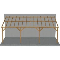 JARDINATOIRE Toit De Terrasse |7x3| - Pente 30% - Bois Massif Traité CL3 Marron - Durable |+ Vis -Pergola Soldes 18177281 4