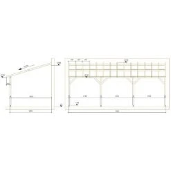 JARDINATOIRE Toit De Terrasse |7x3| - Pente 30% - Bois Massif Traité CL3 Marron - Durable |+ Vis -Pergola Soldes 18177281 5