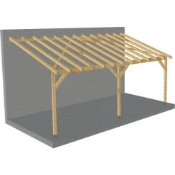 JARDINATOIRE Toit De Terrasse |6x3| - Tuilable Pente 30% - Bois Massif - Robuste |+ Vis & Pieds De Poteaux Réglables