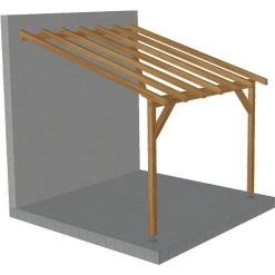 JARDINATOIRE Toit De Terrasse |3x3| - Tuilable Pente 30% - Bois Massif Traité CL3 Marron - Robuste |Sans La Visserie Et Sans Les Pieds De Poteaux