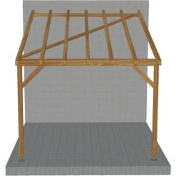JARDINATOIRE Toit De Terrasse |3x3| - Tuilable Pente 30% - Bois Massif Traité CL3 Marron - Robuste |Sans La Visserie Et Sans Les Pieds De Poteaux -Pergola Soldes 18177310 4