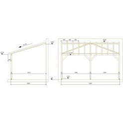 JARDINATOIRE Toit De Terrasse |5x3| - Tuilable Pente 30% - Bois Massif Traité CL3 Marron - Robuste |Sans La Visserie Et Sans Les Pieds De Poteaux -Pergola Soldes 18177316 5