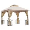 Outsunny Pavillon De Jardin Tonnelle Barnum Style Colonial Double Toit Toiles Moustiquaires Amovibles Zippées Dim. 2,95L X 2,95l X 2,75H M Beige Noir - Beige 1 Outsunny Pavillon De Jardin Tonnelle Barnum Style Colonial Double Toit Toiles Moustiquaires Amovibles Zippées Dim. 2,95L X 2,95l X 2,75H M Beige Noir - Beige -Pergola Soldes 18253119 1