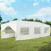 COSTWAY Tente De Réception Taille 3 X 9M Inclus 6 Murs Amovibles Avec Fenêtre 2 Entrées De Porte Pour Fête, Barbecue, Mariage Etc.