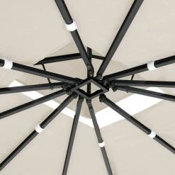 Deuba - Tonnelle De Jardin En Polyrotin 3x3 M - Pavillon Tente De Réception Pergola - Couleur Crème - Jardin Terrasse -Pergola Soldes 18473971 4