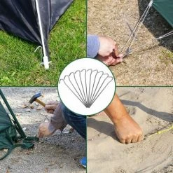 GARDEBRUK Piquets De Fixation Tente - Lot Au Choix 50/100/150/200 - Acier Ø3,5mm - Sardine Piquet Terre Tente Jardin 50 Pegs (en) -Pergola Soldes 18475172 4