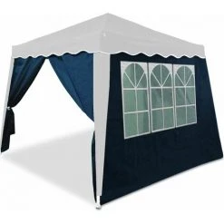 Deuba Tonnelle Capri 3x3 m Pliable Tente De Réception OU 2x Parois Latérales Sans Tonnelle Jardin Terrasse Extérieur 2x Paroi Bleue (sans Tonnelle) -Pergola Soldes 18475305 4