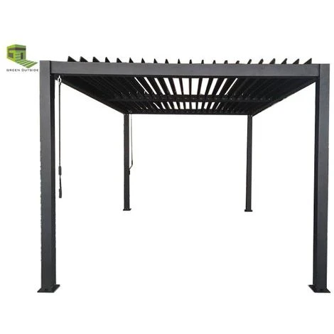 GREEN OUTSIDE Pergola Bio-climatique Manuelle Auto Portante 4x3m. Qualité PRO 3 GREEN OUTSIDE Pergola Bio-climatique Manuelle Auto Portante 4x3m. Qualité PRO
