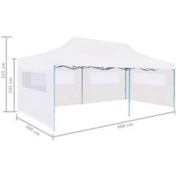 VidaXL Tente De Réception Pliable Avec Parois 3 X 6 M Acier Blanc - Blanc -Pergola Soldes 18801274 3