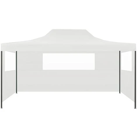 Tente De Réception Pliable Avec 3 Parois 3x4 M Acier Blanc VidaXL - Blanc 4 Tente De Réception Pliable Avec 3 Parois 3x4 M Acier Blanc VidaXL - Blanc – Image 2