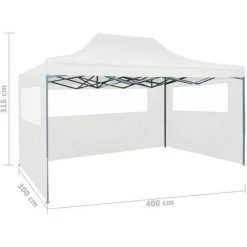 Tente De Réception Pliable Avec 3 Parois 3x4 M Acier Blanc VidaXL - Blanc 9 Tente De Réception Pliable Avec 3 Parois 3x4 M Acier Blanc VidaXL - Blanc -Pergola Soldes 18801425 3