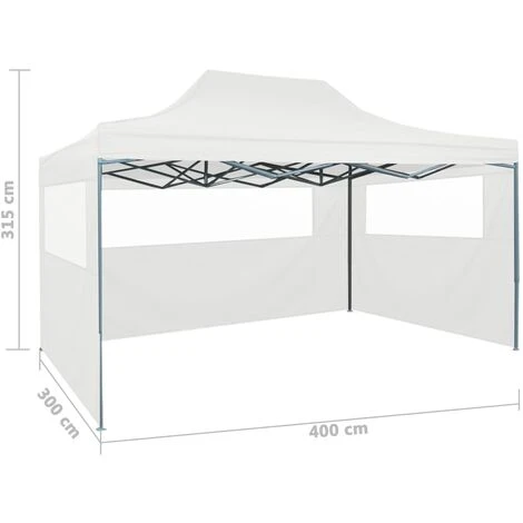 Tente De Réception Pliable Avec 3 Parois 3x4 M Acier Blanc VidaXL - Blanc 5 Tente De Réception Pliable Avec 3 Parois 3x4 M Acier Blanc VidaXL - Blanc – Image 3