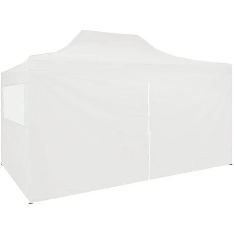 VidaXL Tente De Réception Pliable Avec 4 Parois 3x4 M Acier Blanc - Blanc 5 VidaXL Tente De Réception Pliable Avec 4 Parois 3x4 M Acier Blanc - Blanc – Image 3