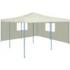 VidaXL Belvédère Pliable Crème 5x5 M 2 Parois - Crème -Pergola Soldes 18801453 1