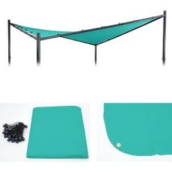 Enveloppe De Rechange Pour Toit De Pergola HHG-334, 3x3m Polyester ~ Turquoise -Pergola Soldes 18934843 2
