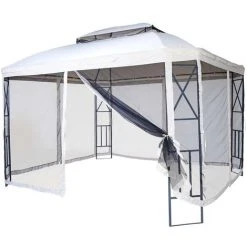 Pergola HHG-610, Pavillon De Jardin Avec Moustiquaire, 3,6x3m ~ Crème 9 Pergola HHG-610, Pavillon De Jardin Avec Moustiquaire, 3,6x3m ~ Crème -Pergola Soldes 18936663 3