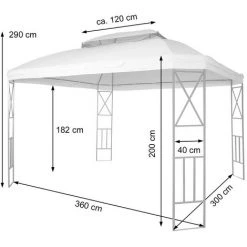 Pergola HHG-610, Pavillon De Jardin Avec Moustiquaire, 3,6x3m ~ Crème 10 Pergola HHG-610, Pavillon De Jardin Avec Moustiquaire, 3,6x3m ~ Crème -Pergola Soldes 18936663 4