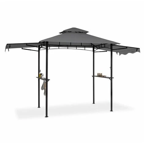 Blumfeldt Steakhouse Wings Pavillon 244x260x152cm 160 G/m² Polyester Acier Gris 3 Blumfeldt Steakhouse Wings Pavillon 244x260x152cm 160 G/m² Polyester Acier Gris