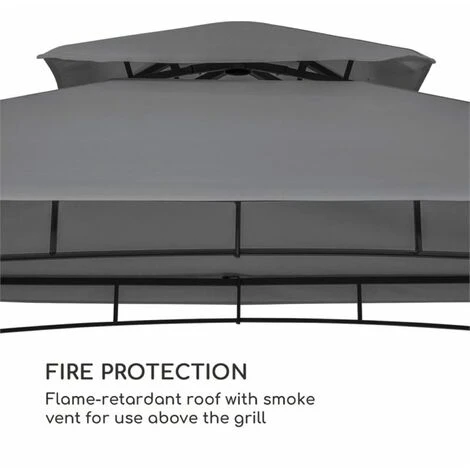 Blumfeldt Steakhouse Wings Pavillon 244x260x152cm 160 G/m² Polyester Acier Gris 6 Blumfeldt Steakhouse Wings Pavillon 244x260x152cm 160 G/m² Polyester Acier Gris – Image 4