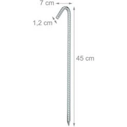 Relaxdays Lot De 10 Sardines De Sol, Long, Stable, Ancres De Sol Pour Tentes XL, Pavillons, Acier, Zingué, 45 Cm, Argent 9 Relaxdays Lot De 10 Sardines De Sol, Long, Stable, Ancres De Sol Pour Tentes XL, Pavillons, Acier, Zingué, 45 Cm, Argent -Pergola Soldes 19190935 3