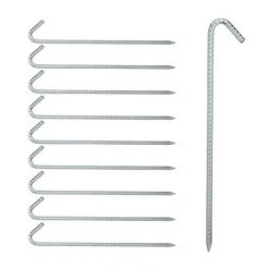 Relaxdays Lot De 10 Sardines De Sol, Long, Stable, Ancres De Sol Pour Tentes XL, Pavillons, Acier, Zingué, 45 Cm, Argent 10 Relaxdays Lot De 10 Sardines De Sol, Long, Stable, Ancres De Sol Pour Tentes XL, Pavillons, Acier, Zingué, 45 Cm, Argent -Pergola Soldes 19190935 4