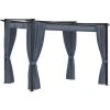 VidaXL Tonnelle Avec Rideaux 3x3 M Anthracite Acier - Anthracite