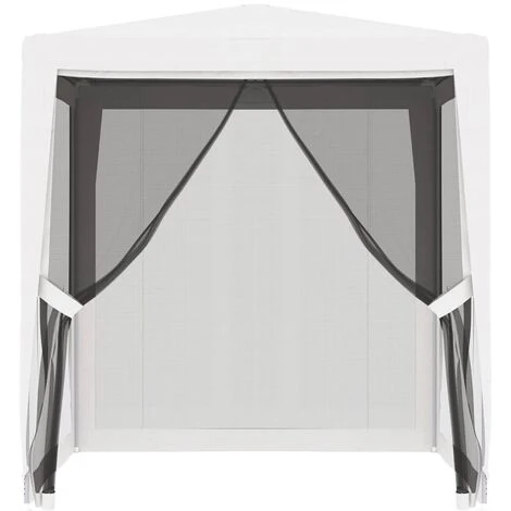 VidaXL Tente De Réception Avec 4 Parois Latérales En Maille 2x2m Blanc - Blanc 4 VidaXL Tente De Réception Avec 4 Parois Latérales En Maille 2x2m Blanc - Blanc – Image 2