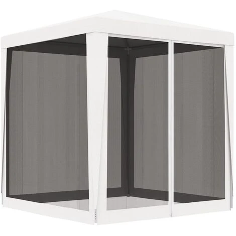 VidaXL Tente De Réception Avec 4 Parois Latérales En Maille 2x2m Blanc - Blanc 5 VidaXL Tente De Réception Avec 4 Parois Latérales En Maille 2x2m Blanc - Blanc – Image 3