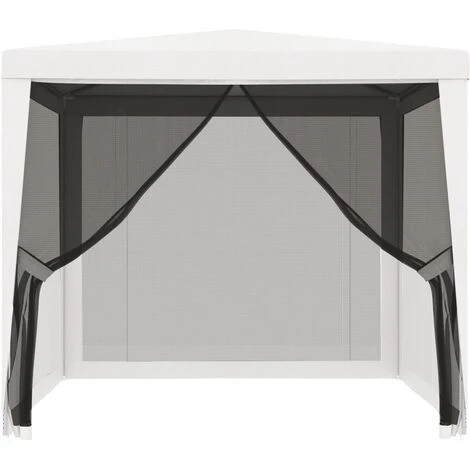 VidaXL Tente De Réception 4 Parois Latérales En Maille 2,5x2,5 M Blanc - Blanc 5 VidaXL Tente De Réception 4 Parois Latérales En Maille 2,5x2,5 M Blanc - Blanc – Image 3