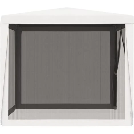 VidaXL Tente De Réception 4 Parois Latérales En Maille 2,5x2,5 M Blanc - Blanc 6 VidaXL Tente De Réception 4 Parois Latérales En Maille 2,5x2,5 M Blanc - Blanc – Image 4