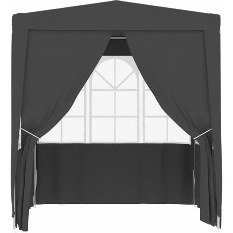 VidaXL Tente De Réception Et Parois Latérales 2x2 M Anthracite 90 G/m² - Anthracite 5 VidaXL Tente De Réception Et Parois Latérales 2x2 M Anthracite 90 G/m² - Anthracite – Image 3