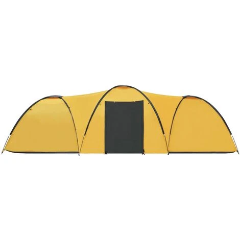 VidaXL Tente Igloo De Camping 650x240x190 Cm 8 Personnes Jaune - Jaune 7 VidaXL Tente Igloo De Camping 650x240x190 Cm 8 Personnes Jaune - Jaune – Image 5