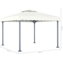 YOUTHUP Tonnelle 300 X 300 Cm Crème -Pergola Soldes 19551059 4