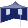 YOUTHUP Tente De Réception Pliable Avec 2 Parois 2x2 M Acier Bleu
