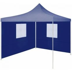 YOUTHUP Tente De Réception Pliable Avec 2 Parois 2x2 M Acier Bleu