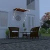 Auvent Rétractable Avec LED Orange Et Marron 150x150 Cm VidaXL 2 Auvent Rétractable Avec LED Orange Et Marron 150x150 Cm VidaXL -Pergola Soldes 19623597 1