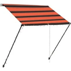 Auvent Rétractable Avec LED Orange Et Marron 150x150 Cm VidaXL -Pergola Soldes 19623597 4