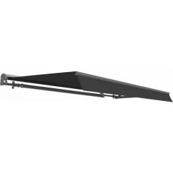 RED DECO Store Banne Motorisé 3x2.5m ORLANDO Gris Aluminium Avec Télécommande - Gris